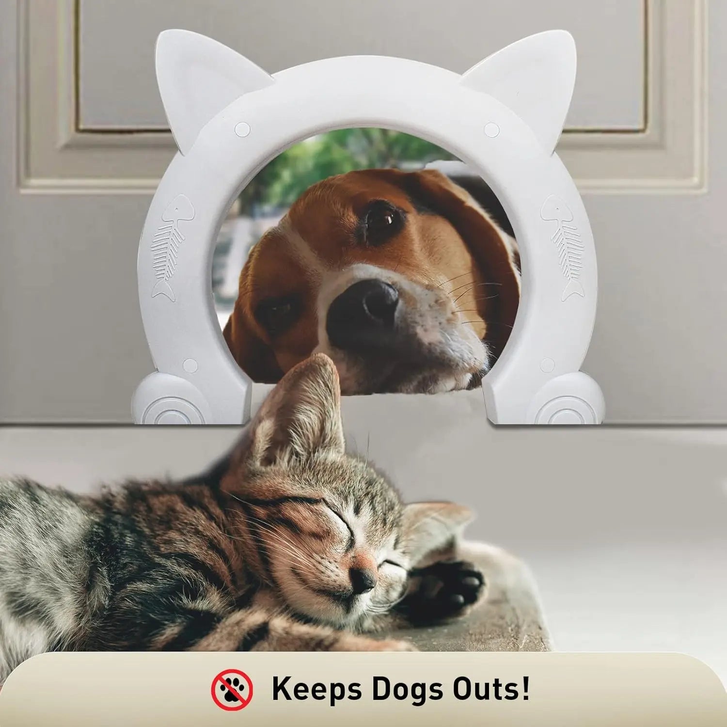 Wulikeke Interior Cat Door - Easy Installation Pet Door for Indoor Cats Without Flap, Includes Screws