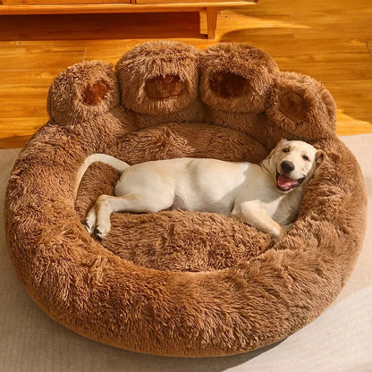 Bear Paw Quilted Fleece 3-in-1 Convertible Pet Sofa Bed with Waterproof Lining, Machine Washable Cover, and Durable Foam Cushioning for Cats and Dogs in Multi-Pet Households
