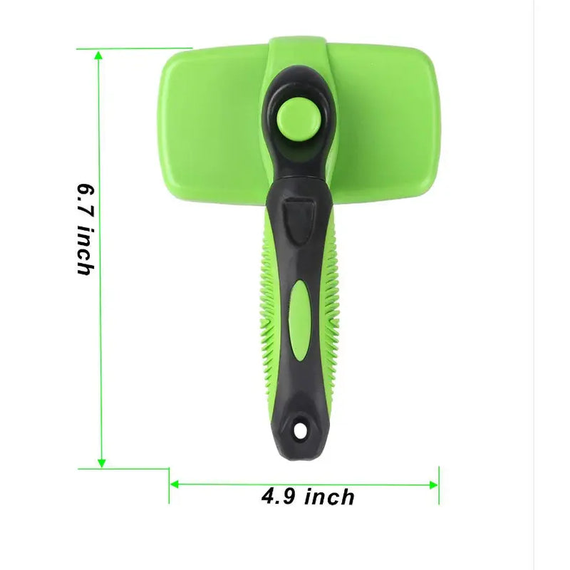 Self-Cleaning Slicker Brush for Dogs and Cats with One-Click Release Mechanism
