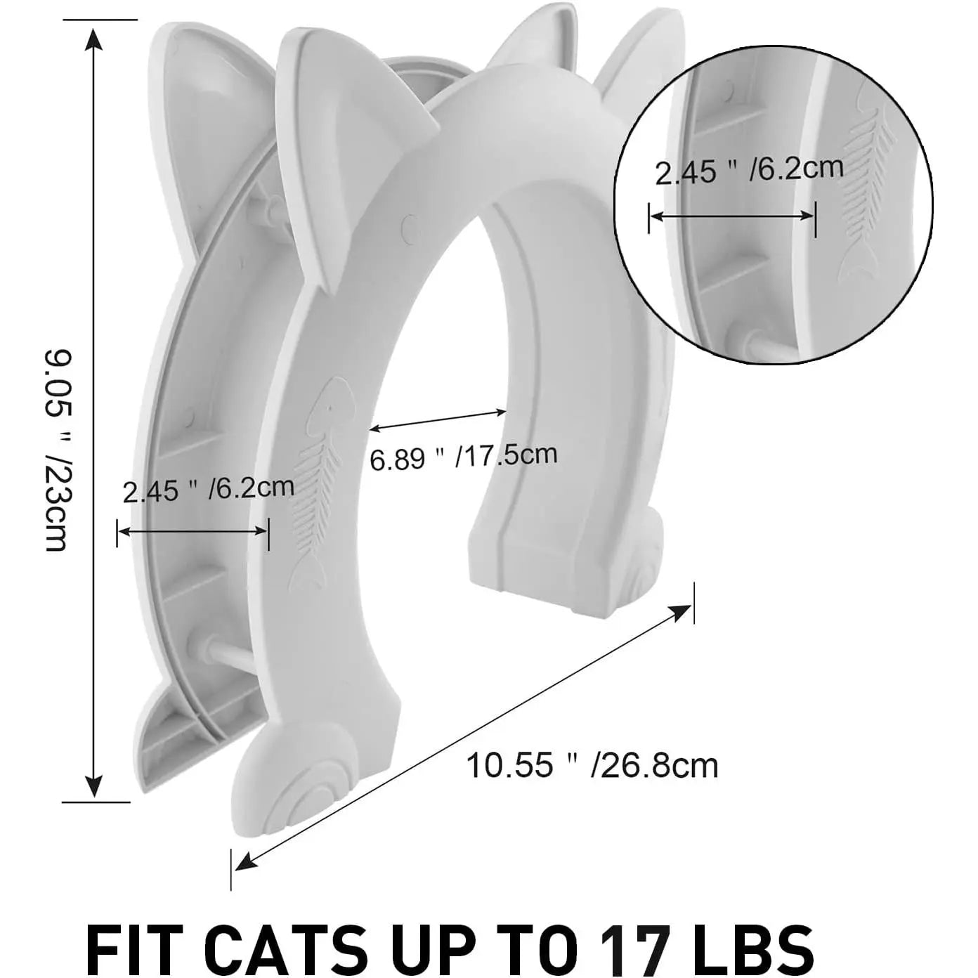 Wulikeke Interior Cat Door - Easy Installation Pet Door for Indoor Cats Without Flap, Includes Screws