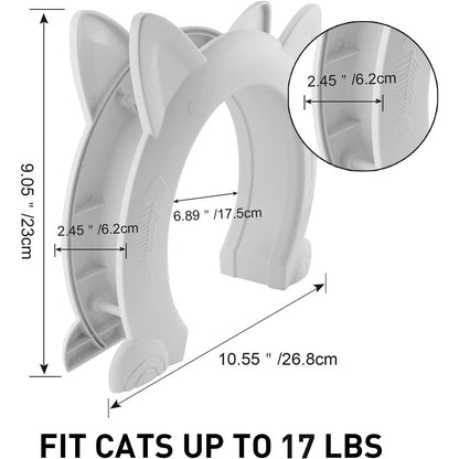 Wulikeke Interior Cat Door - Easy Installation Pet Door for Indoor Cats Without Flap, Includes Screws