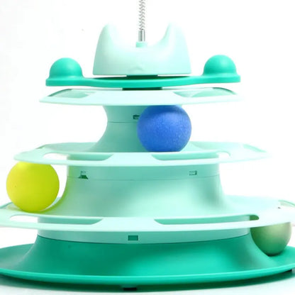 Interactive Feather-Like Cat Toy - Spinning Ball Turntable for Self-Play and Boredom Relief, Durable Teaser Wand for Indoor Cats