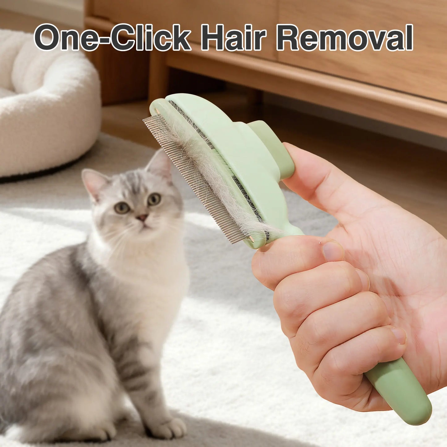 Pet Grooming Brush - Portable and Lightweight Hair Remover for Pets