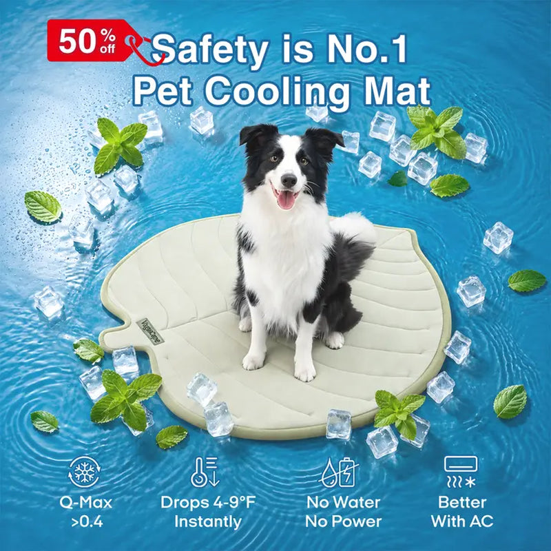 Eco-Friendly Gel-Free Cooling Pet Mat for Large Dogs - Durable, Portable, and Machine-Washable Bed Mat for Crate, Camping, and Outdoor Use