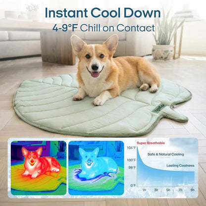 Eco-Friendly Gel-Free Cooling Pet Mat for Large Dogs - Durable, Portable, and Machine-Washable Bed Mat for Crate, Camping, and Outdoor Use