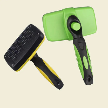 Self-Cleaning Slicker Brush for Dogs and Cats with One-Click Release Mechanism