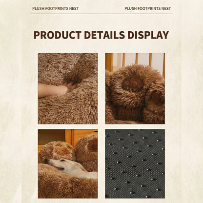 Bear Paw Quilted Fleece 3-in-1 Convertible Pet Sofa Bed with Waterproof Lining, Machine Washable Cover, and Durable Foam Cushioning for Cats and Dogs in Multi-Pet Households