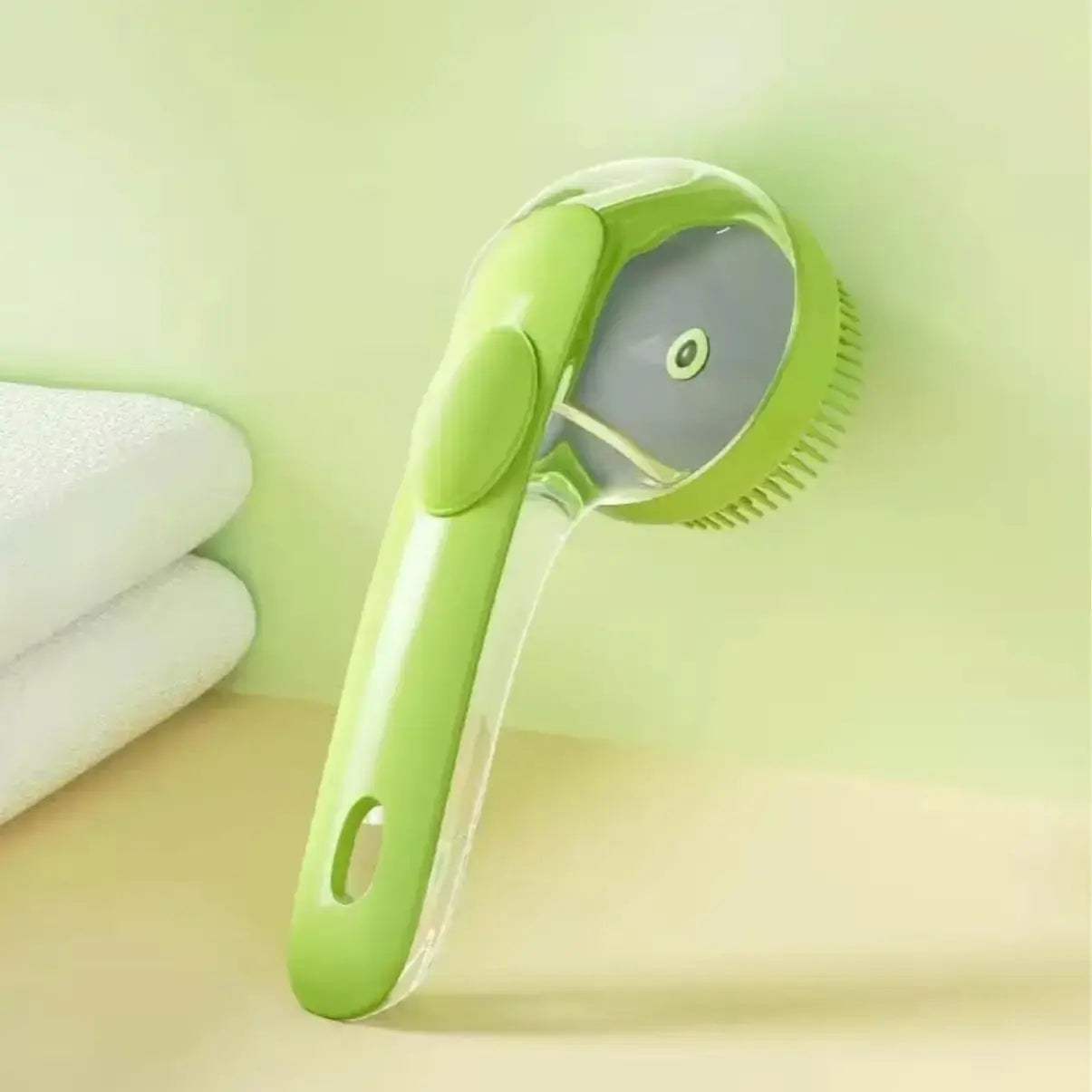 2-in-1 Pet Bath Brush with Built-In Shampoo Dispenser for Dogs and Cats - Soft Scrubber for Long and Short Hair