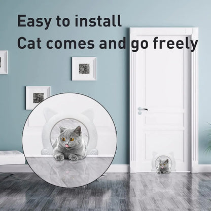 Wulikeke Interior Cat Door - Easy Installation Pet Door for Indoor Cats Without Flap, Includes Screws