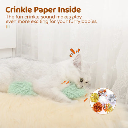 Potaroma Interactive Cat Pillows - 3 Pack of Crinkle Sound Soft and Durable Kicker Toys for Indoor Play and Exercise for Cats and Kittens