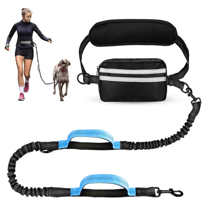 Pipidodo Hands-Free Dual Dog Leash with Waist Bag and Cushioned Pad - Effortlessly Walk Two Dogs Without Tangles or Stress