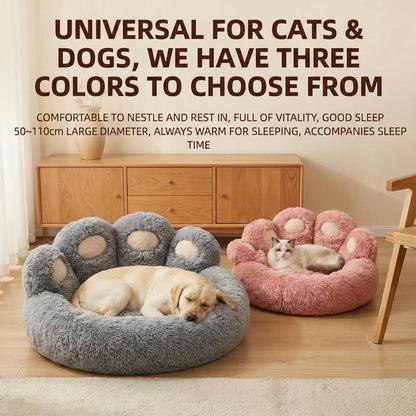 Bear Paw Quilted Fleece 3-in-1 Convertible Pet Sofa Bed with Waterproof Lining, Machine Washable Cover, and Durable Foam Cushioning for Cats and Dogs in Multi-Pet Households