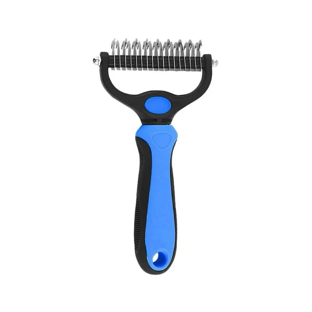 Professional Pet Dematting Undercoat Rake for Long-Haired Dogs and Cats, Double-Sided Deshedding Brush, Gentle Tangle Remover for Reducing Shedding and Mats, Grooming Tool N2 Comb