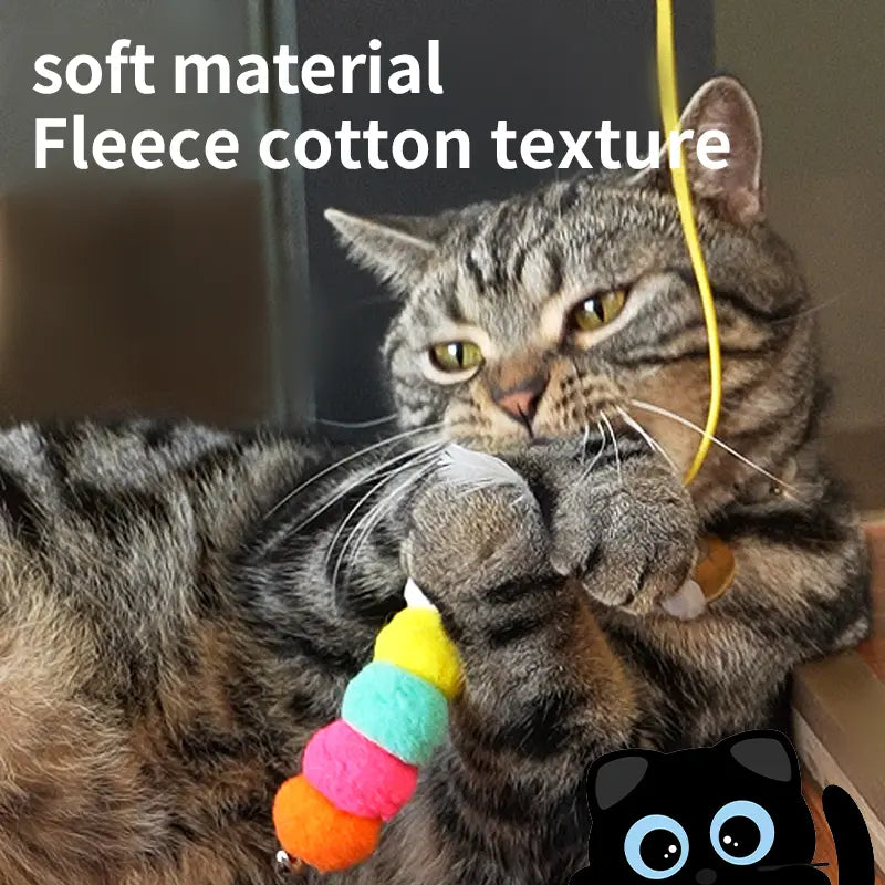 Wall-Mounted Interactive Automatic Cat Toy for Indoor Use, Rechargeable Electric Teaser with Auto Rebound for Hands-Free Play