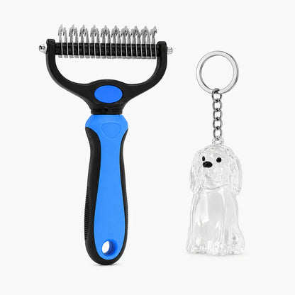 Professional Pet Dematting Undercoat Rake for Long-Haired Dogs and Cats, Double-Sided Deshedding Brush, Gentle Tangle Remover for Reducing Shedding and Mats, Grooming Tool N2 Comb