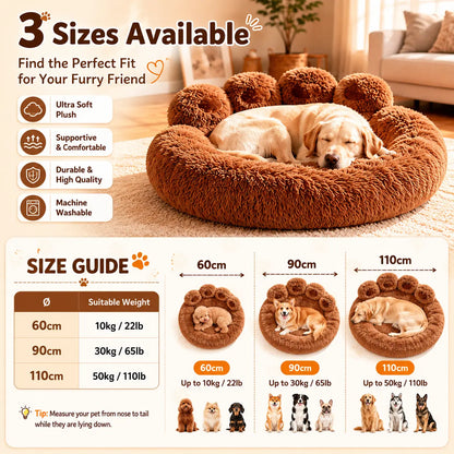 Bear Paw Quilted Fleece 3-in-1 Convertible Pet Sofa Bed with Waterproof Lining, Machine Washable Cover, and Durable Foam Cushioning for Cats and Dogs in Multi-Pet Households
